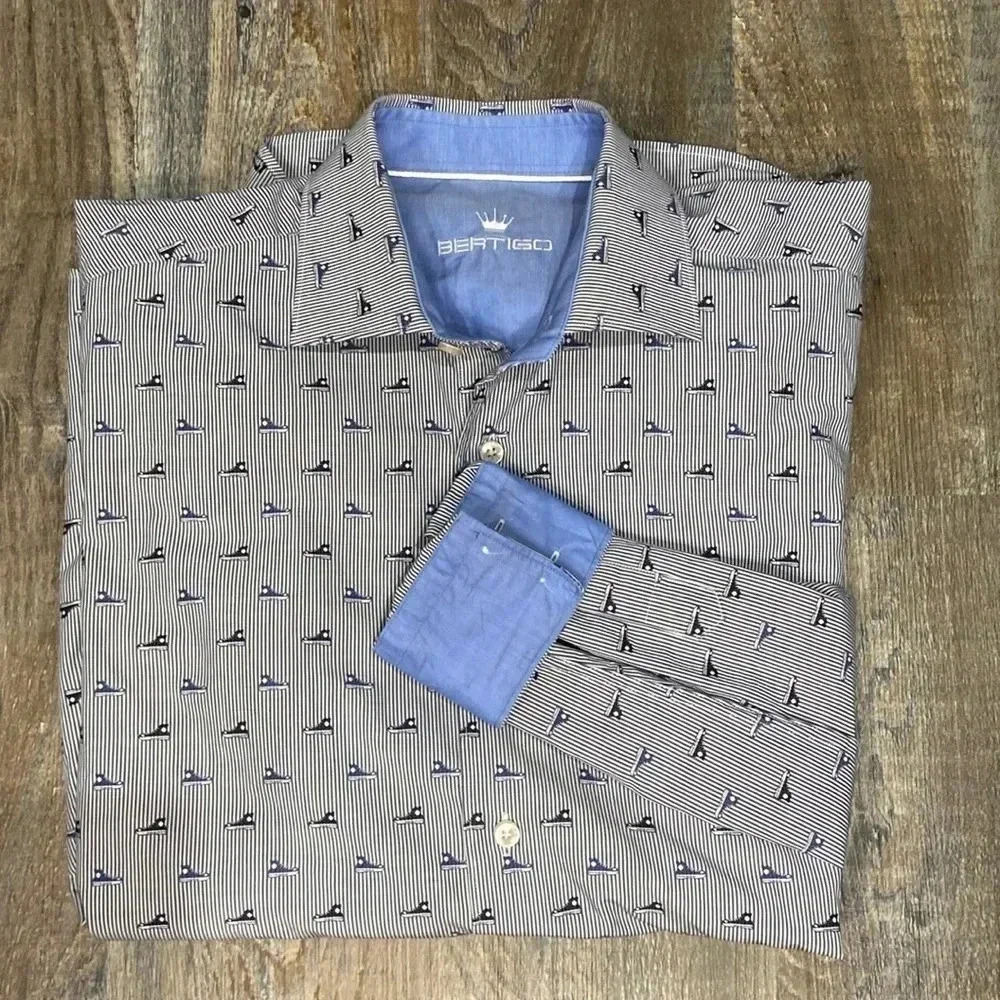Bertigo  Crown | Sneaker Print 👟 Dress Shirt